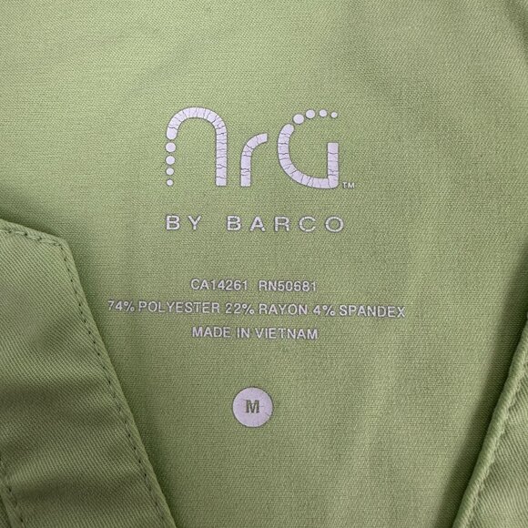 nRG By Barco Womens Green Wrap Scrub Top With Pockets Size M - Picture 5 of 6